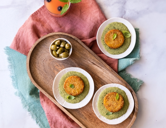 Mini burger con besciamella al pesto