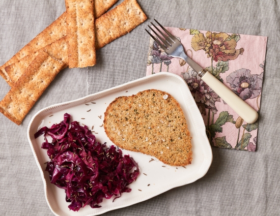 Cotoletta con cavolo rosso in agrodolce