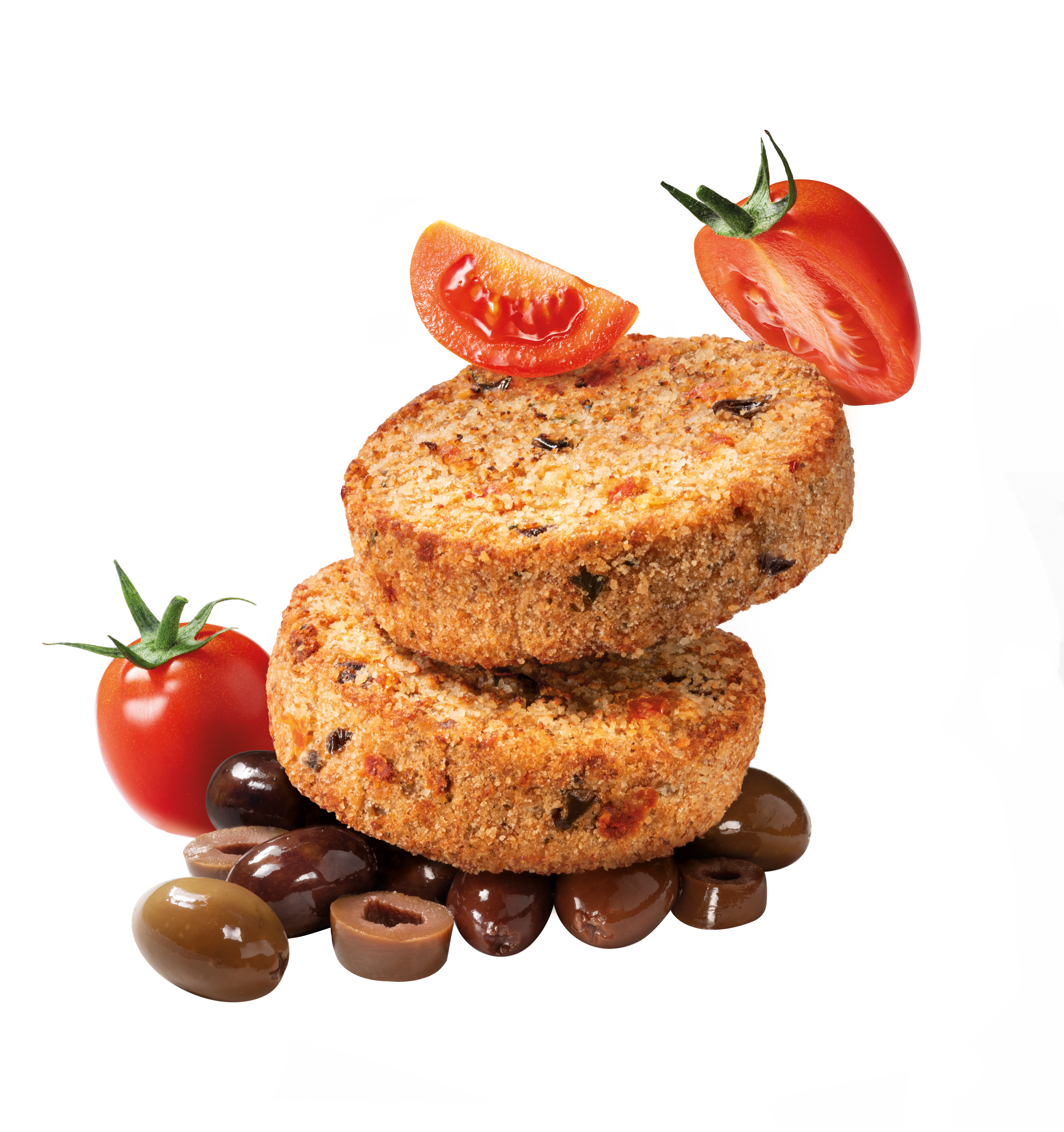 Veggie Mini Burgers with Tomatoes and Olives